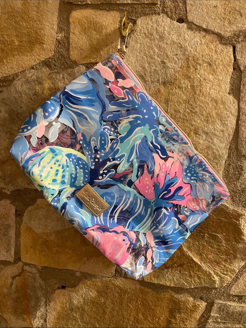 Lilly Pulitzer Tropical Print Cosmetic Bag Makeup Pouch